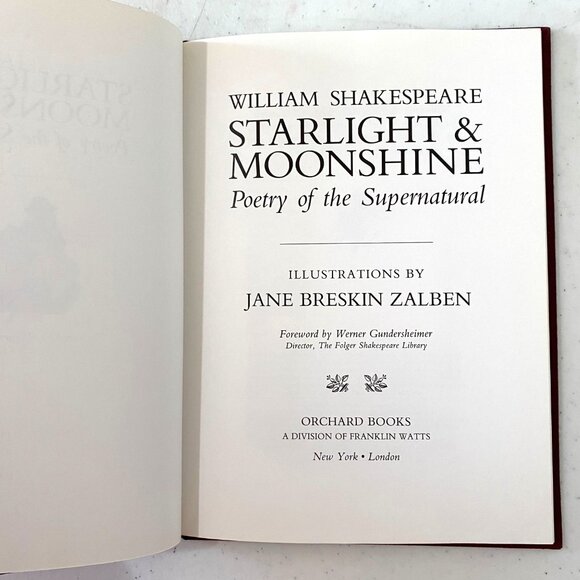 William Shakespeare Starlight & Moonshine Poetry of the Supernatural Hardcover - Picture 10 of 14